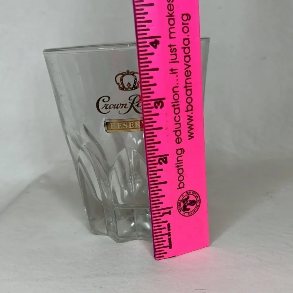 Crown Royal Reserve 8 Oz Rocks Glass 3 1/4 Round 4 In Tall Set 2 Whiskey Cocktai